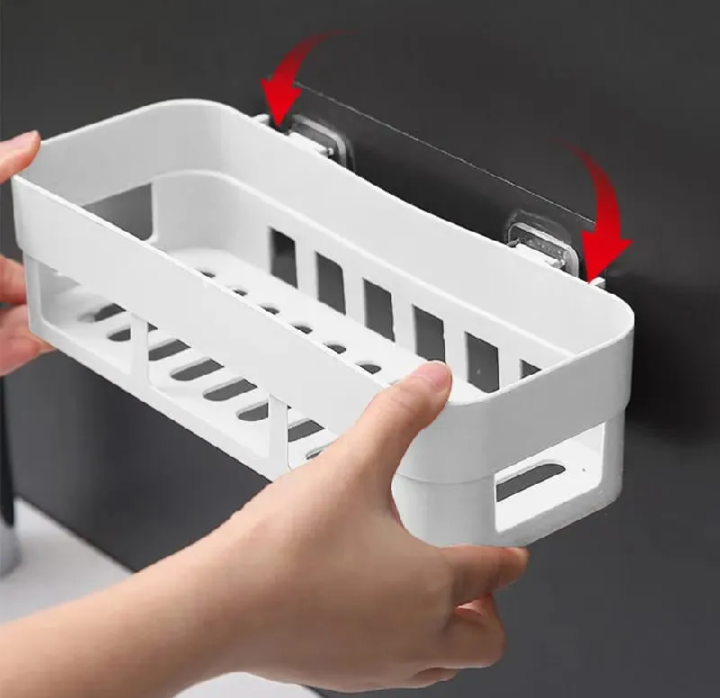 Wall Mounted Bathroom & Kitchen Storage Shelf – Self-Adhesive Multipurpose Organizer Rack (No Drill)