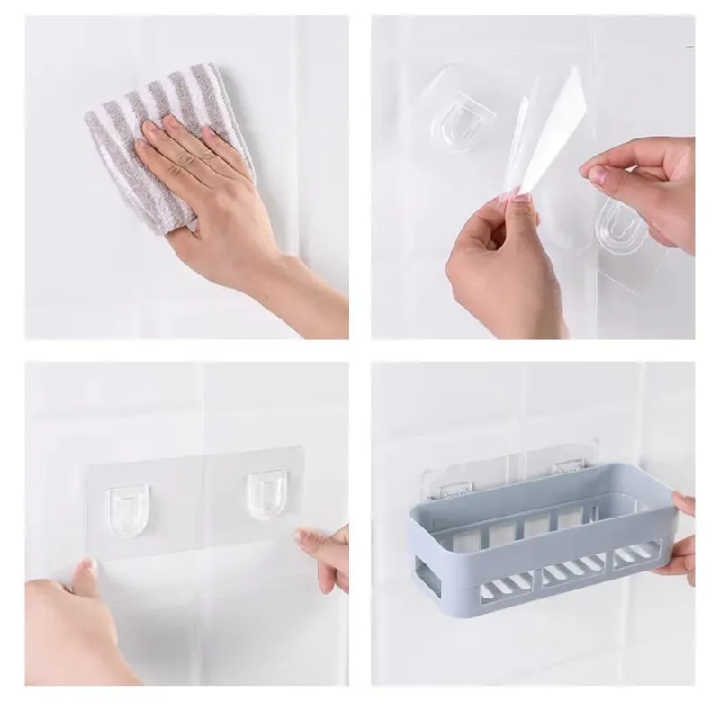 Wall Mounted Bathroom & Kitchen Storage Shelf – Self-Adhesive Multipurpose Organizer Rack (No Drill)