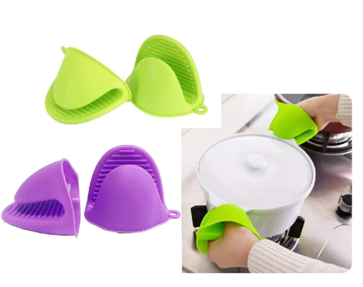 Mini Silicone Heat Resistant Finger Gloves – Non-Slip Kitchen Oven Pot Holder (Pair)