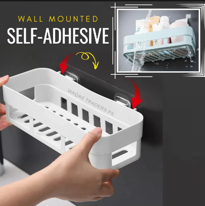 Wall Mounted Bathroom & Kitchen Storage Shelf – Self-Adhesive Multipurpose Organizer Rack (No Drill)