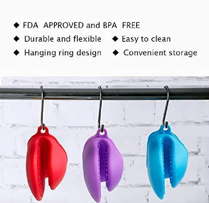 Mini Silicone Heat Resistant Finger Gloves – Non-Slip Kitchen Oven Pot Holder (Pair)