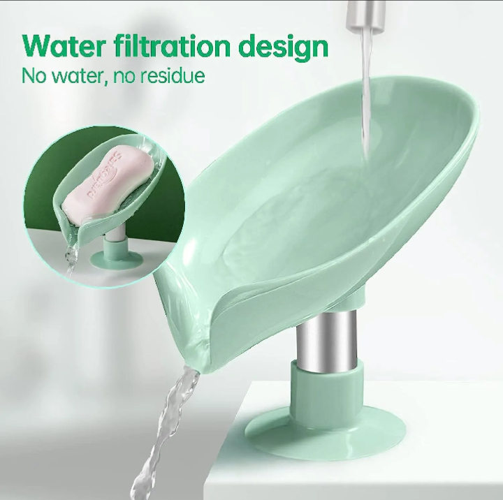 Self-Draining Soap Holder with Strong Suction Cup – Wall Mounted Bathroom Soap Dish