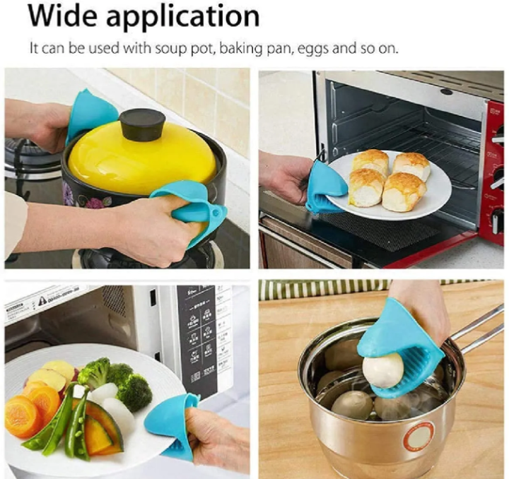 Mini Silicone Heat Resistant Finger Gloves – Non-Slip Kitchen Oven Pot Holder (Pair)