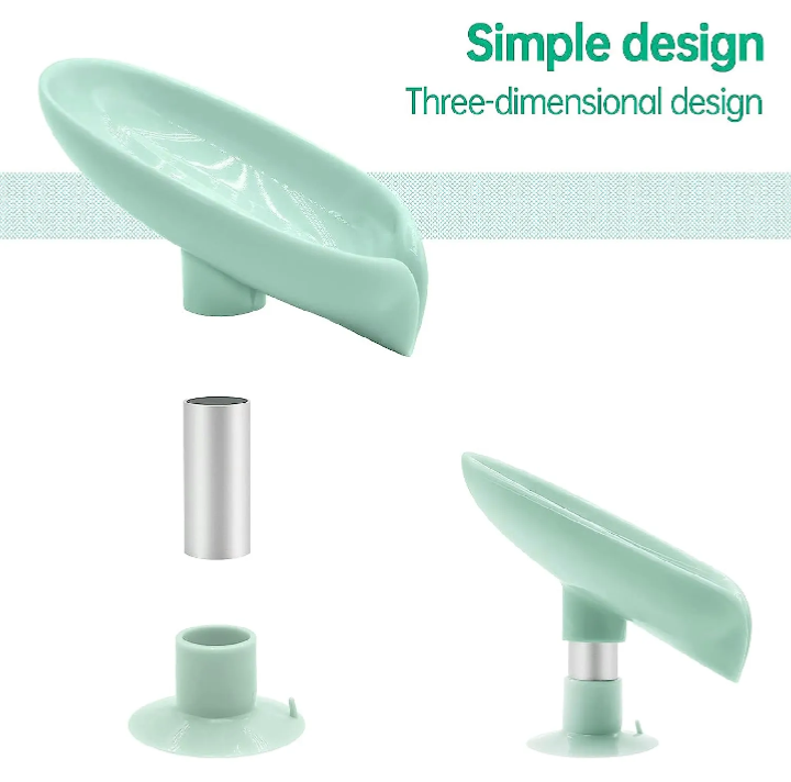 Self-Draining Soap Holder with Strong Suction Cup – Wall Mounted Bathroom Soap Dish