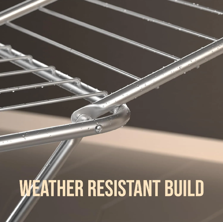 Heavy Duty Foldable Stainless Steel Clothes Drying Rack – Portable Laundry Drying Stand with Side Wings